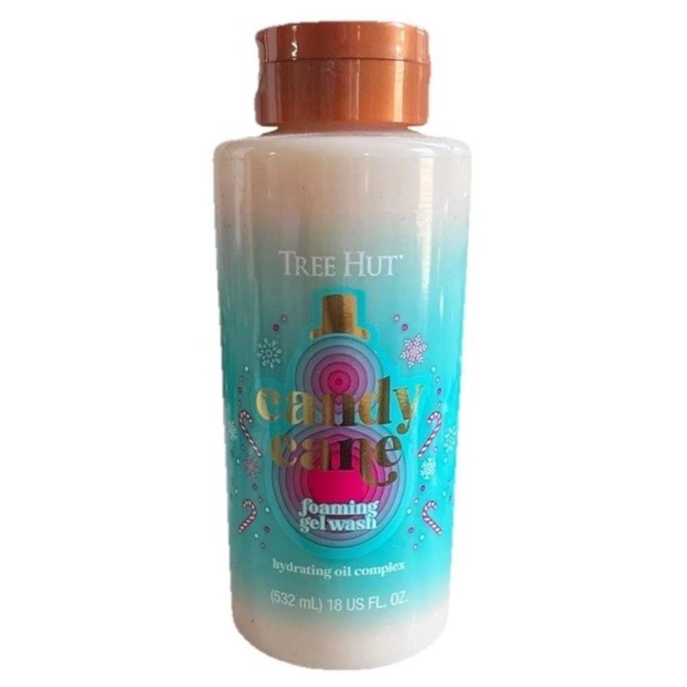 Tree Hut Candy Cane 18oz Foaming Gel Wash Hydrating Oil Complex New